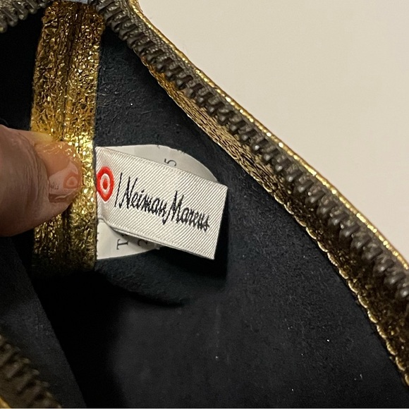 NWT NIB Marc Jacobs Collab Gold Metallic Leather Pouch 9.5” x 7” - Picture 2 of 7